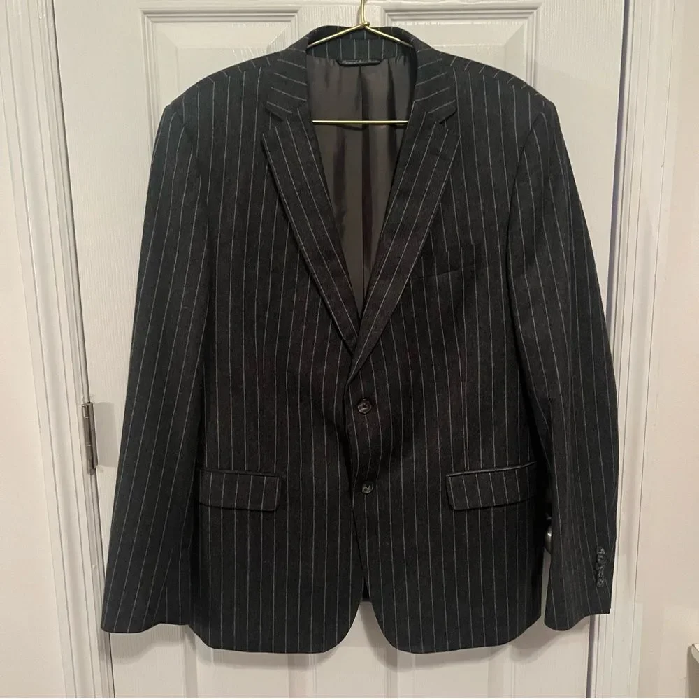 S. Cohen Prestige Vitale Barberis Canonico Wool Pinstripe Blazer Sport Coat 42R